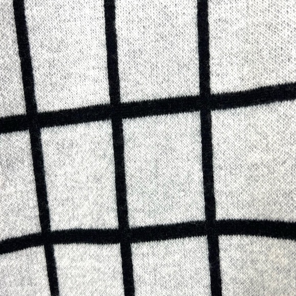 Rag & Bone off white & black square rectangle stripe merino wool sweater medium - Picture 6 of 11